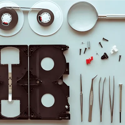 VHS, VHS-C, Mini DV კასეტების შეკეთების სერვისის ბანერი